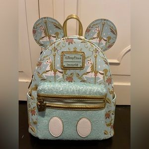NWT Loungefly Mickey Mouse Main Attraction Carousel Backpack